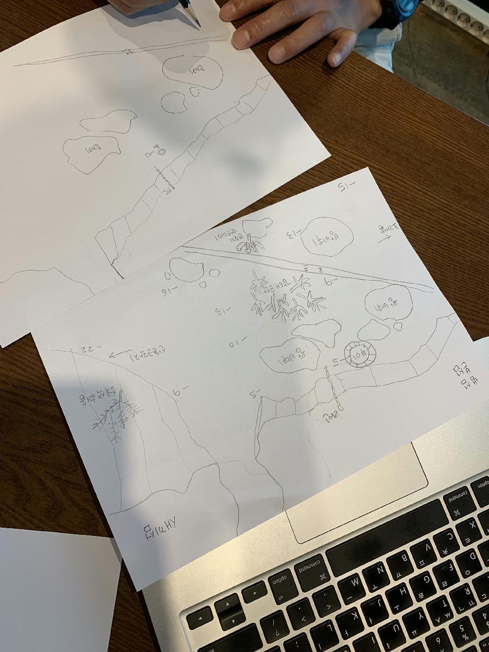 Drawing the dive site map 