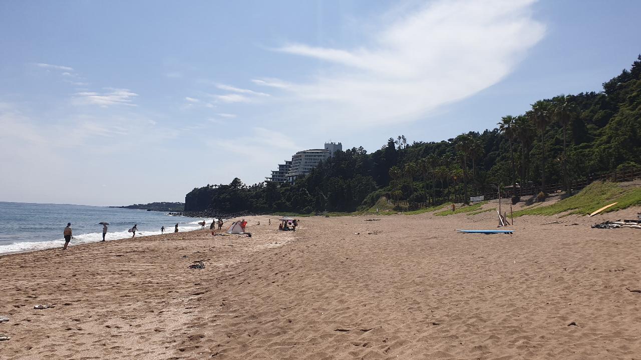 제주도 중문 해수욕장은 서퍼들의 열기로 벌써부터 후끈후끈