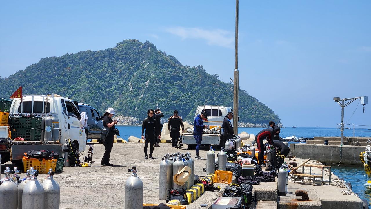 시즌 시작을 알리는 제주도 서귀포의 다이버들
