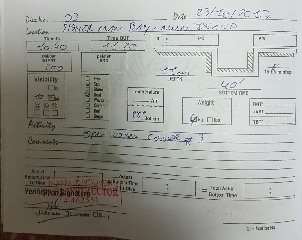 오픈워터 코스 3 - 나짱  느엄섬 - Fisher man bay